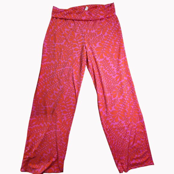 Trina Turk Womens Large Trellis Print High Waist Wide Leg Swim Cover Pants - Picture 5 of 7